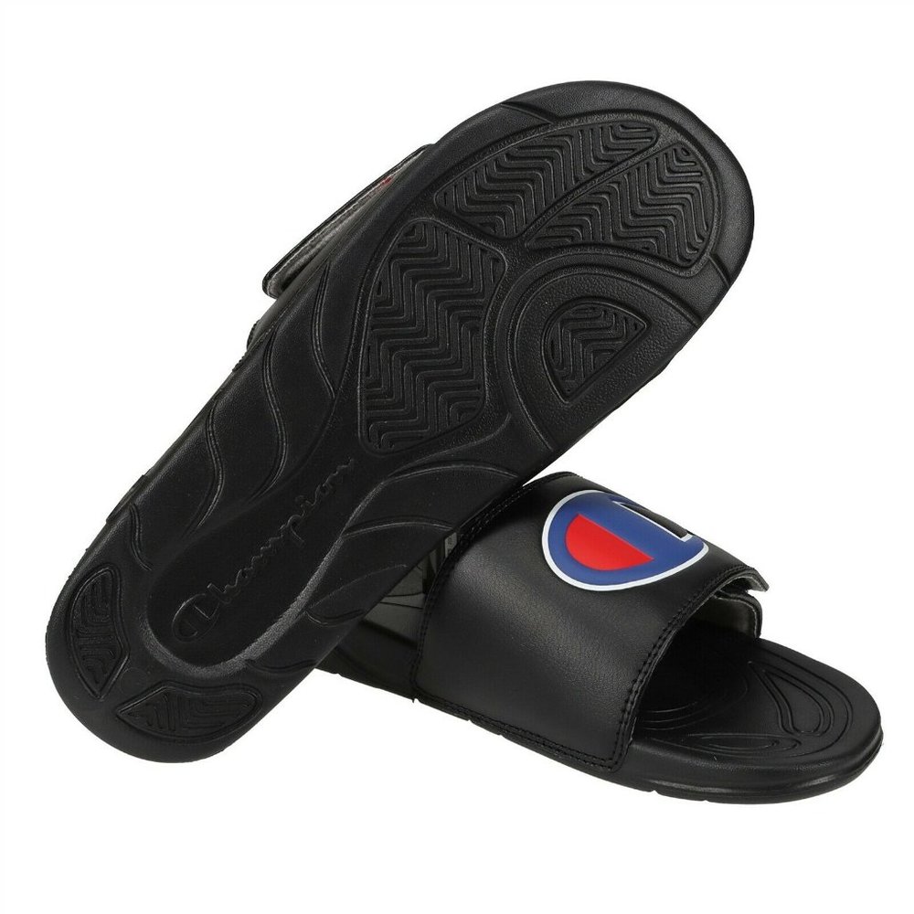 Champion unisex Black Mega Slide Slip-on Adjustable Sandal Shoe Size 9